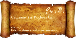 Csizmadia Modeszta névjegykártya